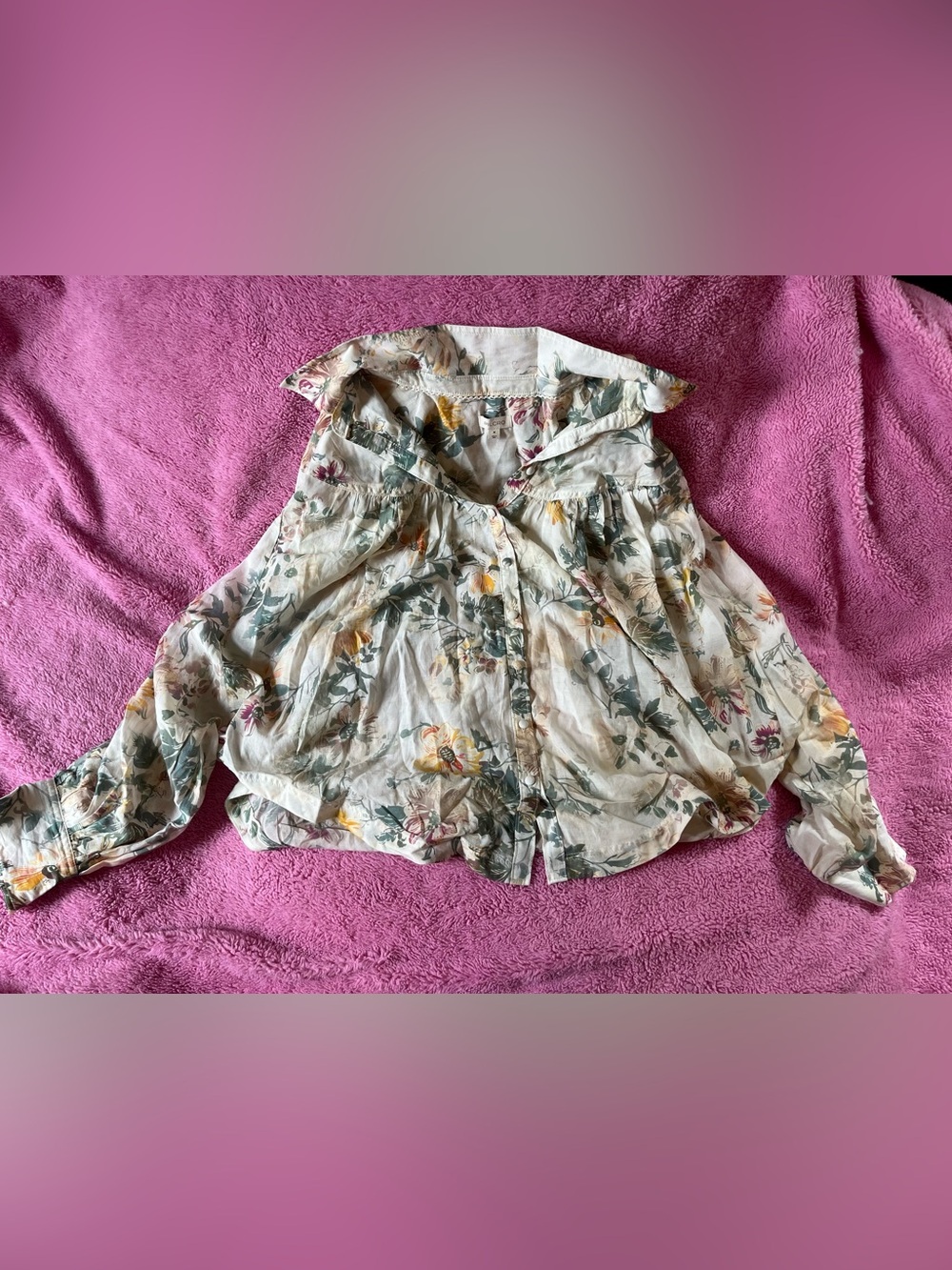 Floral Print Batwing Blouse